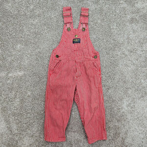 Vintage Oshkosh B'Gosh Vestbak Overalls 3T Red Hickory Stripe Railroad USA Made